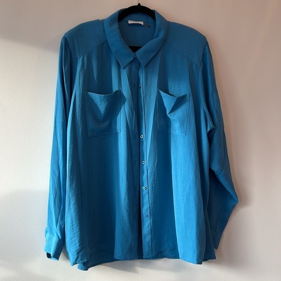 Calvin Klein Blouse Blue - Picture 1 of 7